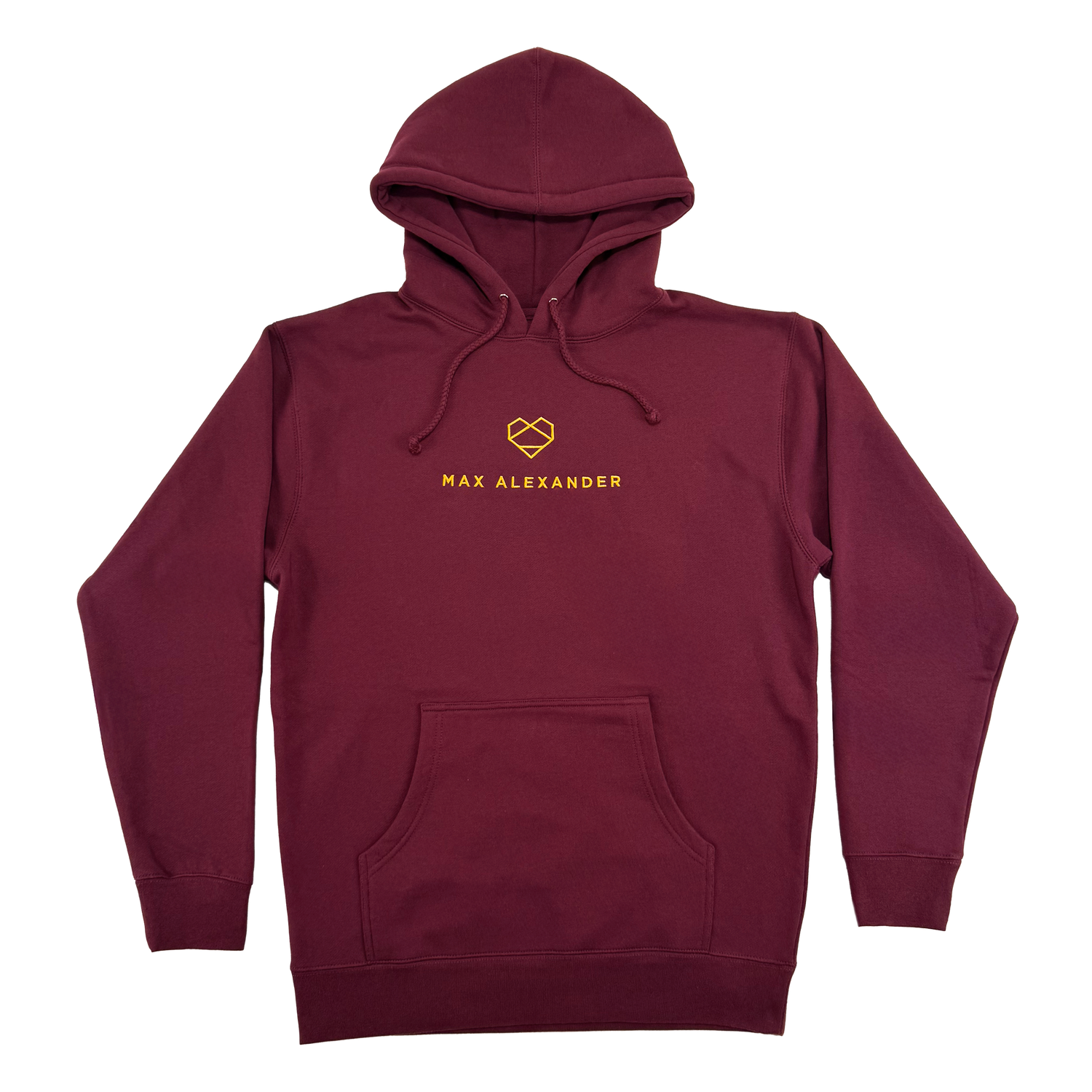 Heart Logo Embroidered Maroon Hoodie