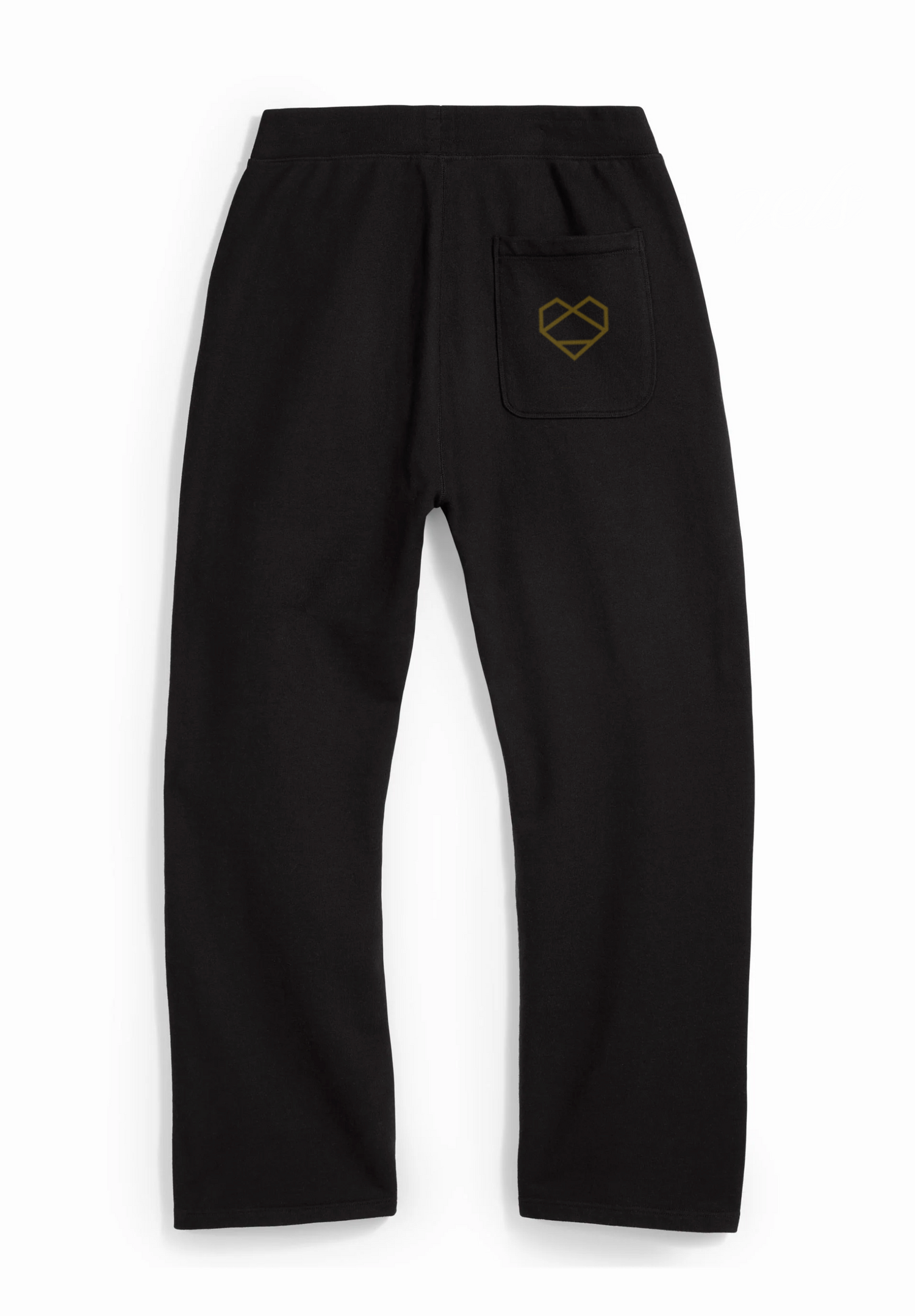 Heart Logo Black Sweatpants — Unisex Organic Cotton French Terry