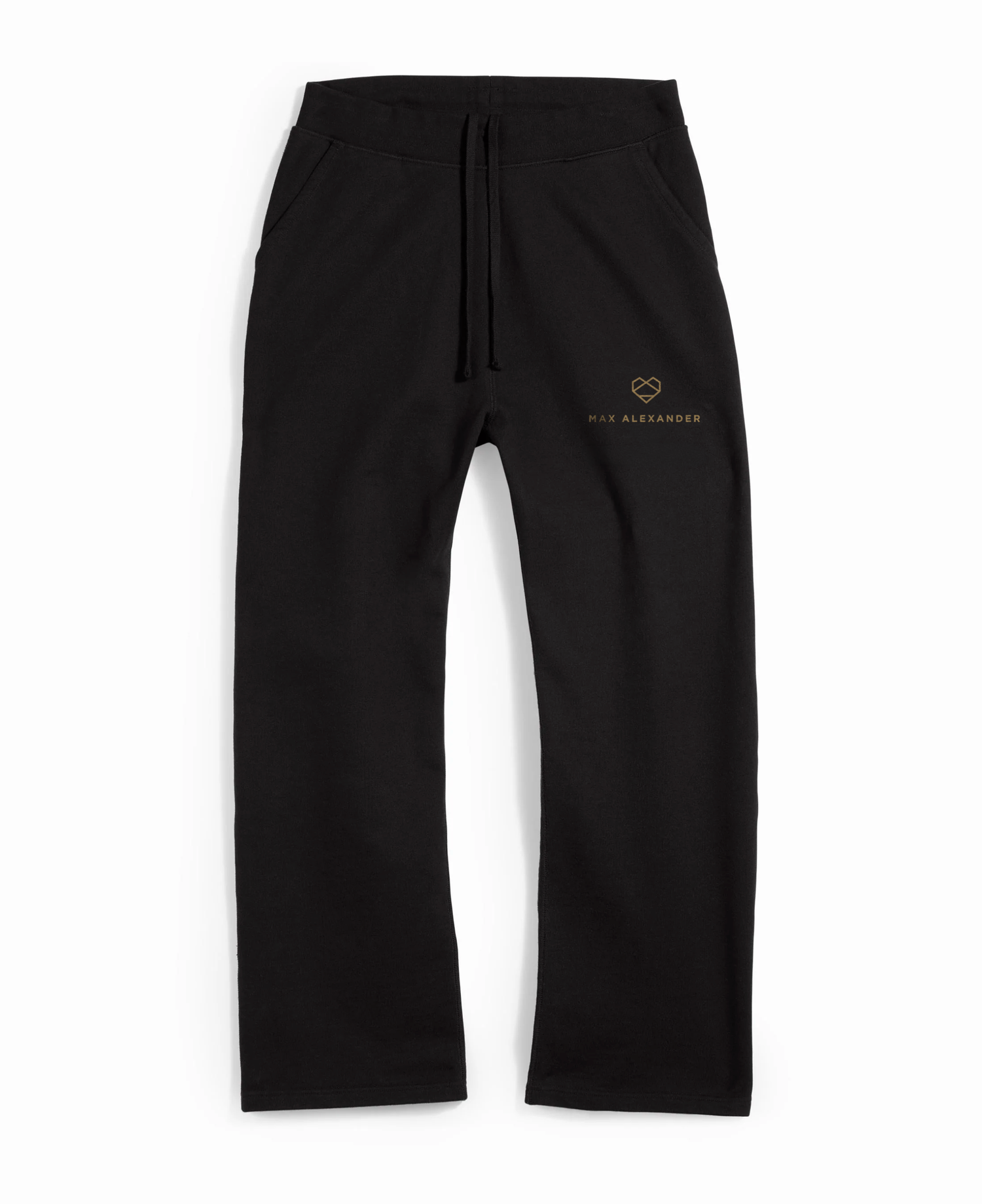 Heart Logo Black Sweatpants — Unisex Organic Cotton French Terry