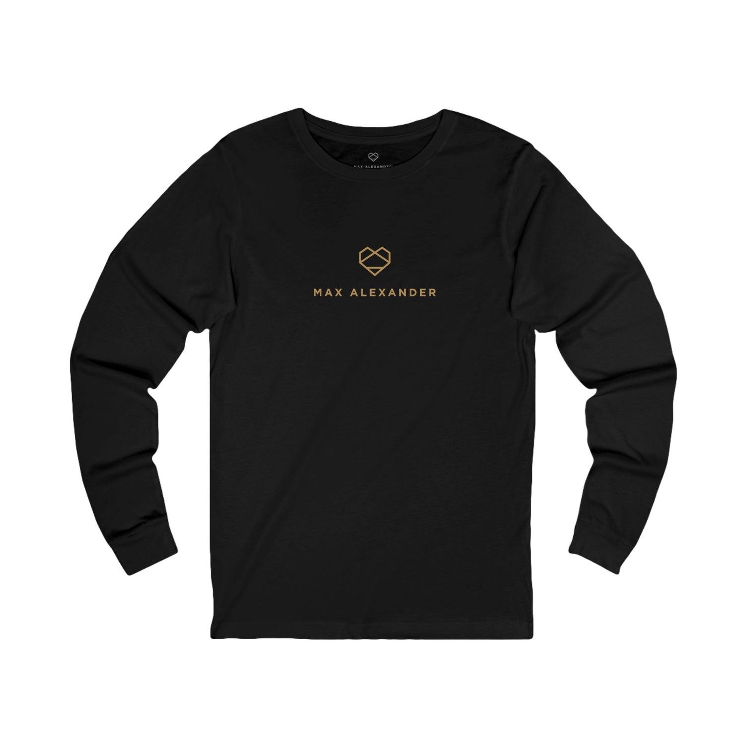 Heart Logo Supima Cotton Black Long Sleeve T-Shirt