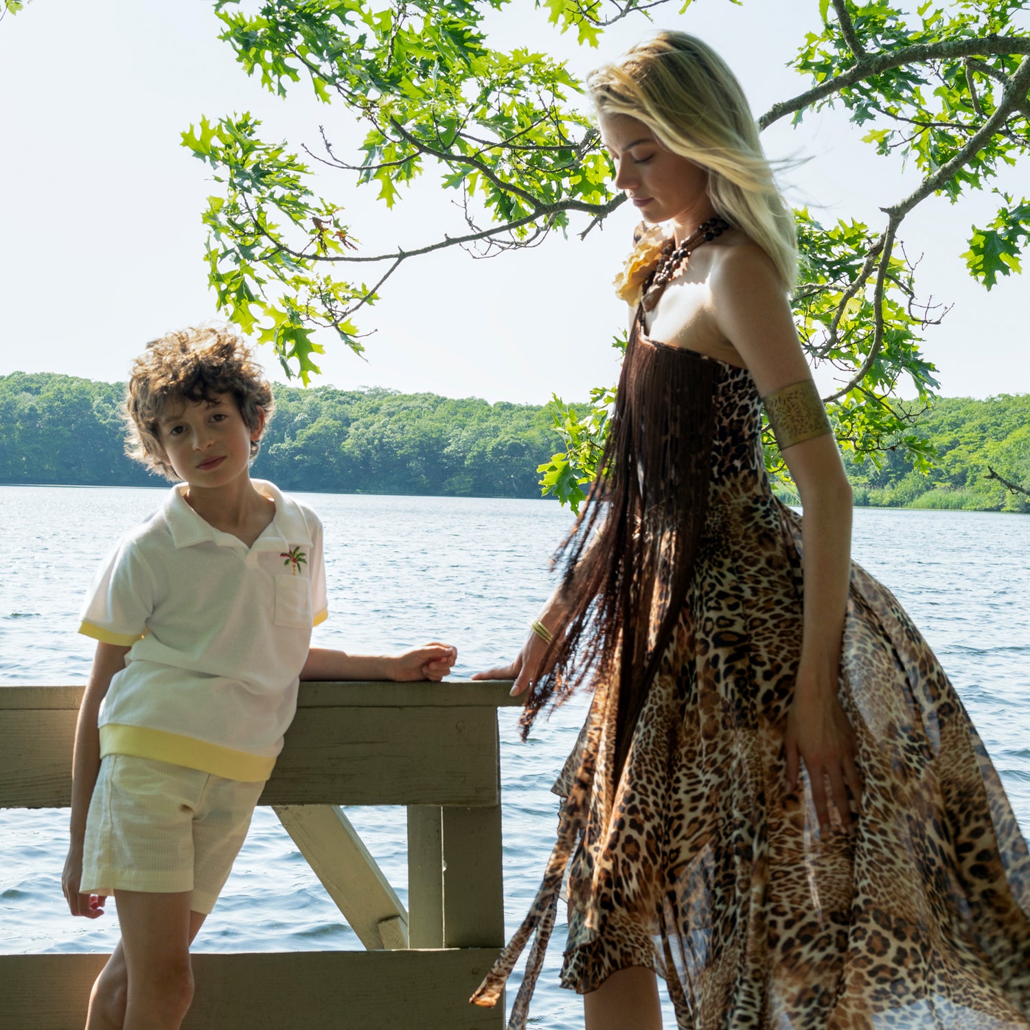 Cheetah Fringe Swimsuit & Wrap Skirt Combo