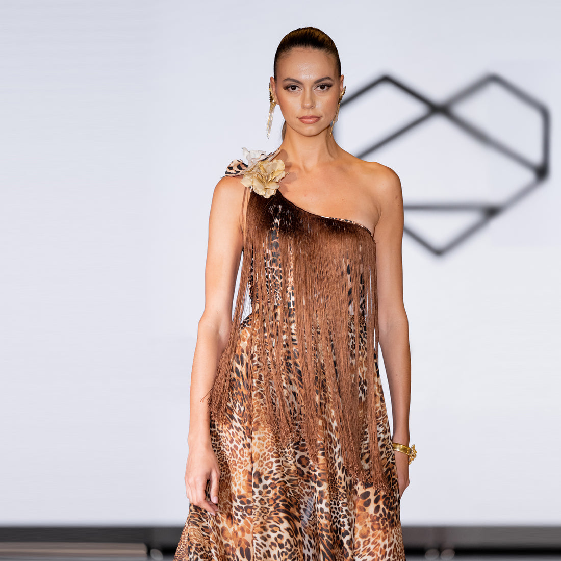 Cheetah Fringe Swimsuit & Wrap Skirt Combo